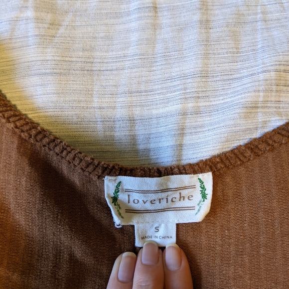 Brown Corduroy Overall Dress - Picture 2 of 3